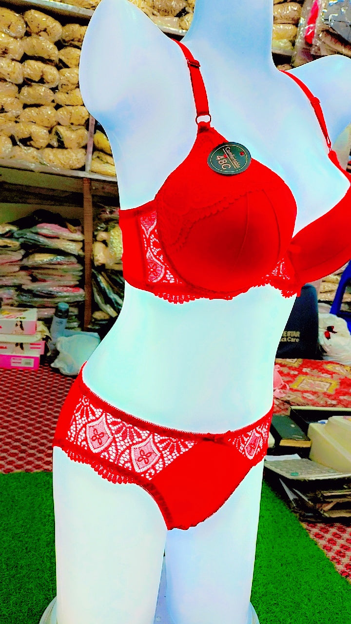 Fancy imported female deep v bra sexy lace push up sexy bra set for women