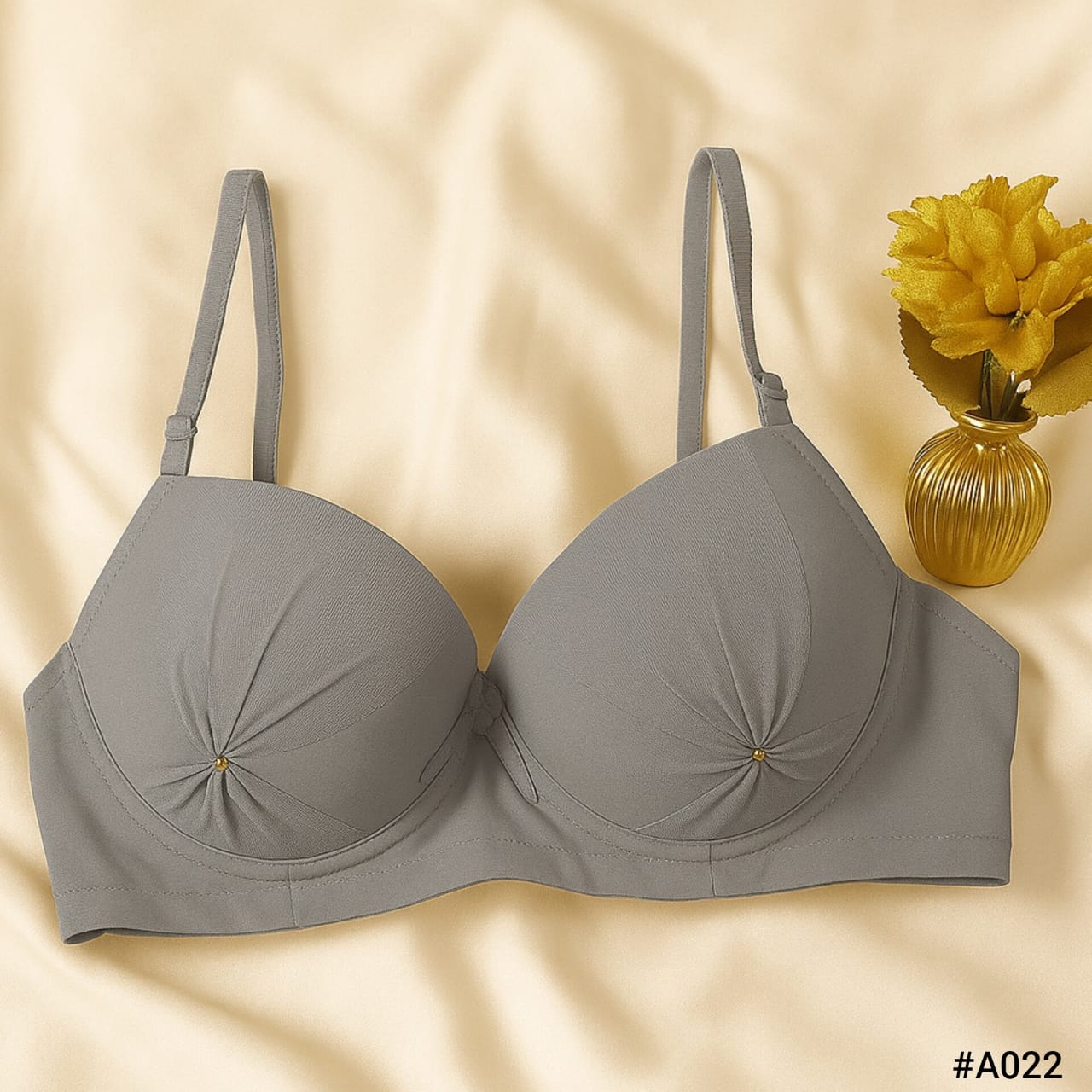 HighQuality Ruched Cup Padded Underwire Bra