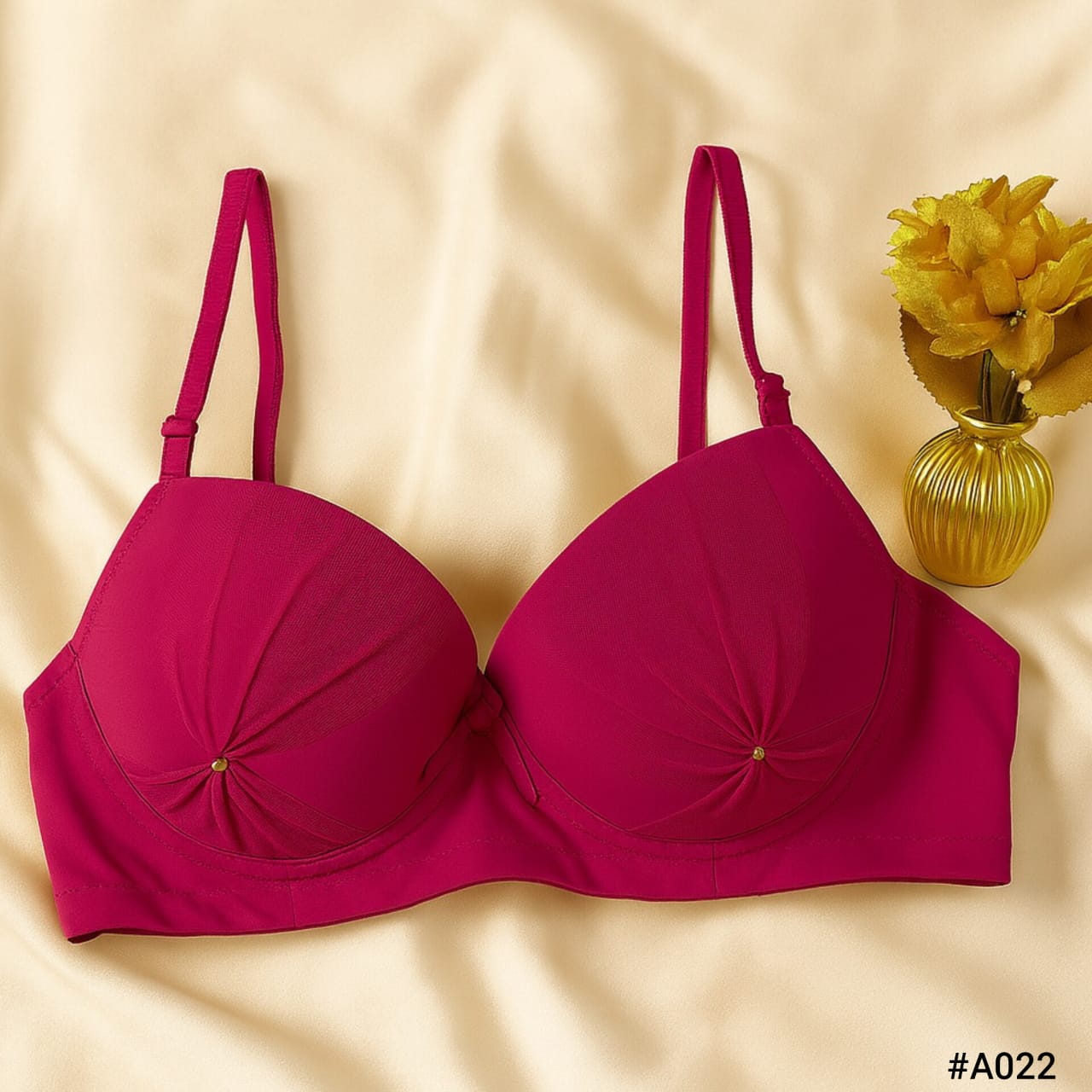 HighQuality Ruched Cup Padded Underwire Bra