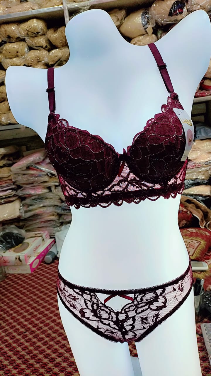 Fancy imported double-padded bra panty set