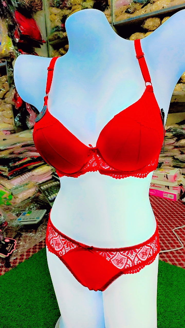 Fancy imported female deep v bra sexy lace push up sexy bra set for women