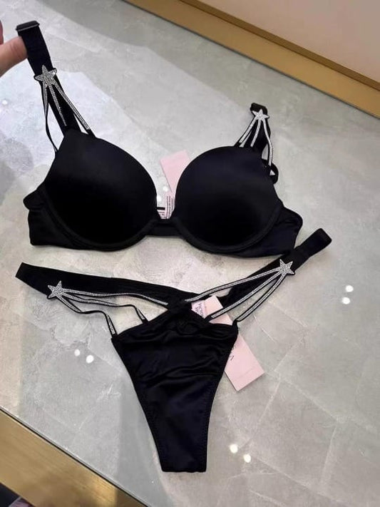 Fancy imported double padded bra panty set