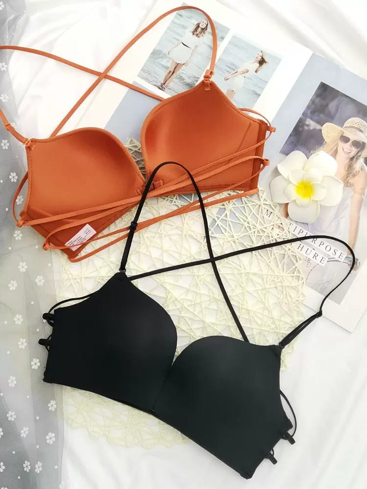 Imported front open padded wireless Bra